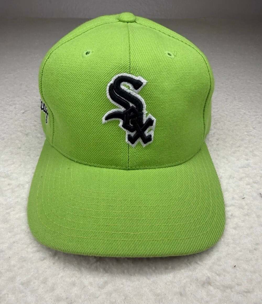Vintage Drew Pearson Chicago White Sox Neon Green Adjustable Hat